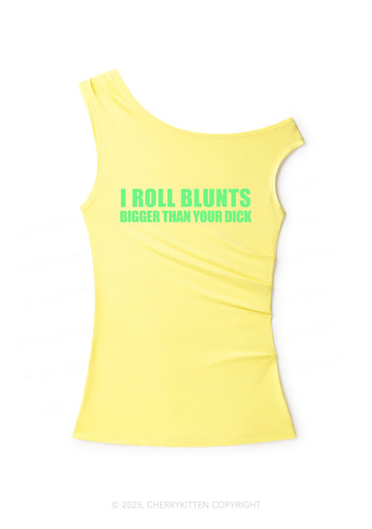I Roll Blunts Y2K Off Shoulder Tank Top Cherrykitten