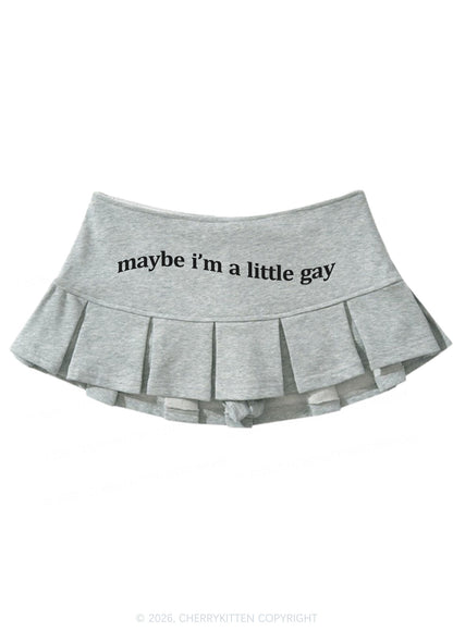 Maybe Im A Little Gay Pride Y2K Mini Pleated Skirts Cherrykitten