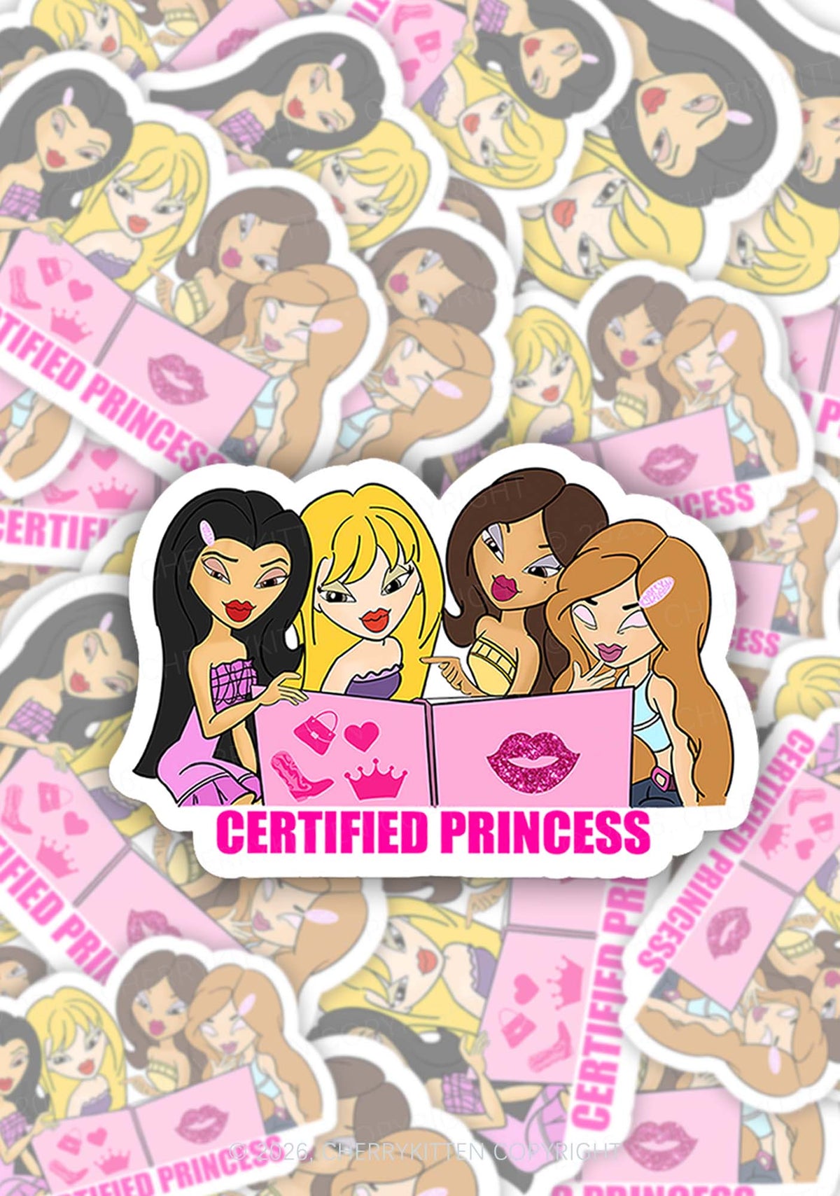 Certified Princess Lip Print 1pc Y2K Sticker Cherrykitten