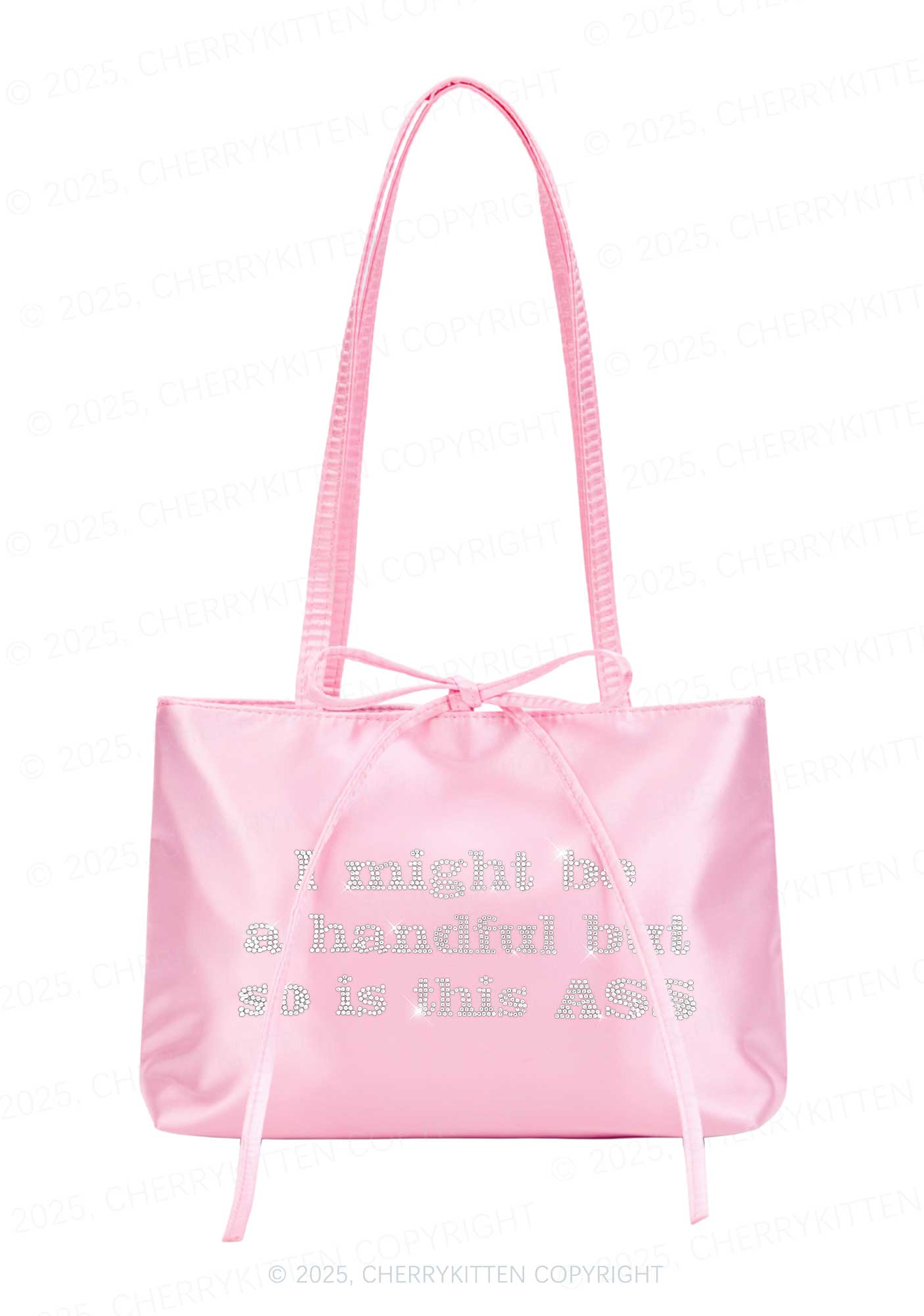 Rhinestone I Might Be Handful Y2K Satin Bags Cherrykitten