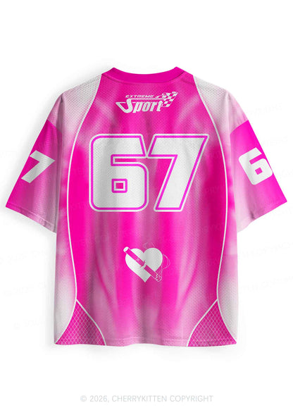 Pink Mommy Needs A Cigarette Y2K Sport Jersey Shirts Cherrykitten