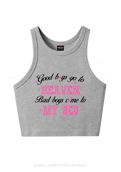 Bad Boys Come To My Bed Y2K Crop Tank Top Cherrykitten
