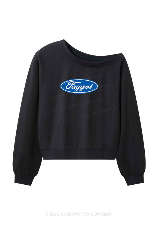 Faggot Pride Y2K Off Shoulder Sweatshirts Cherrykitten