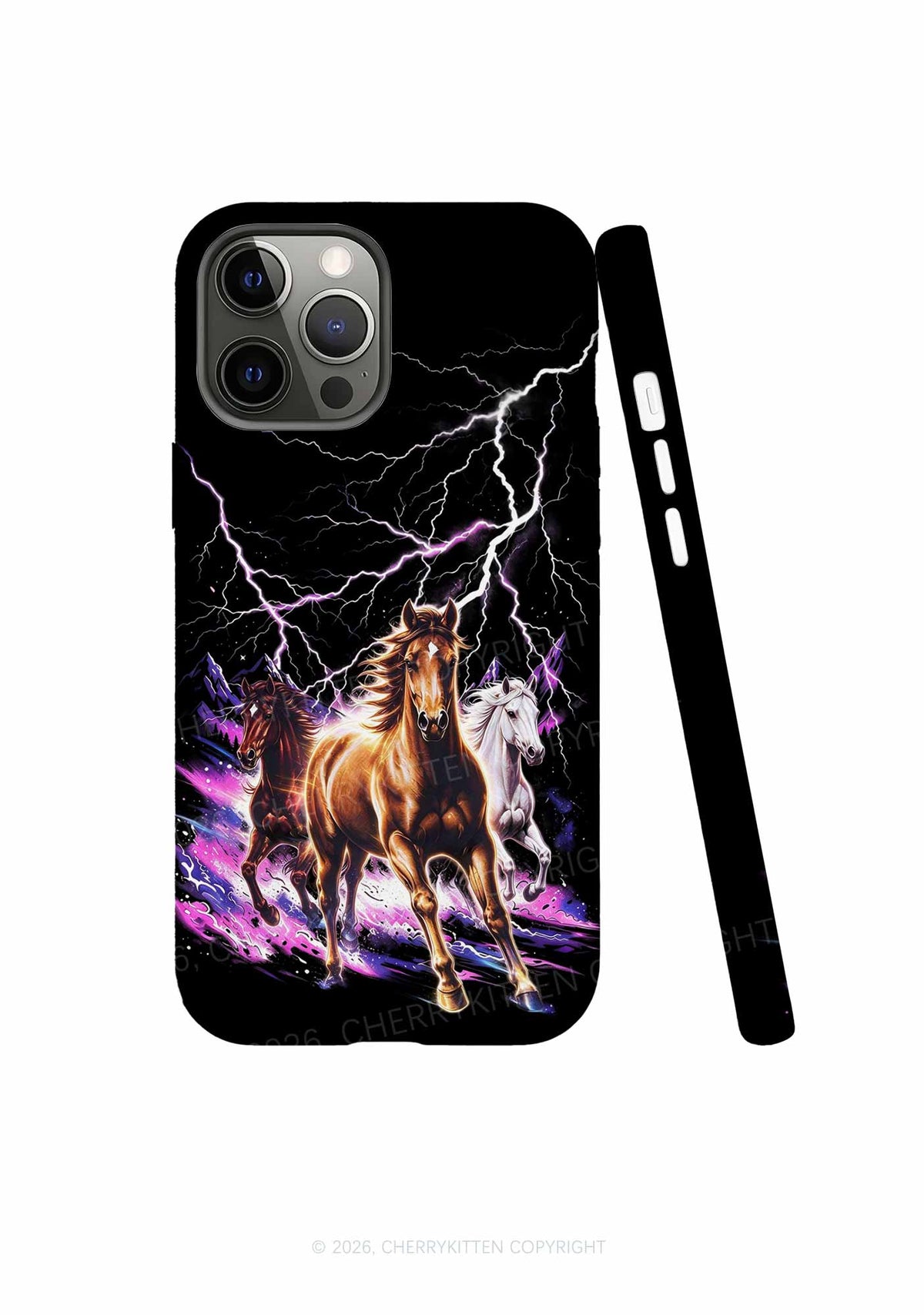 Lightning Running Horses Y2K Phone Case Cherrykitten