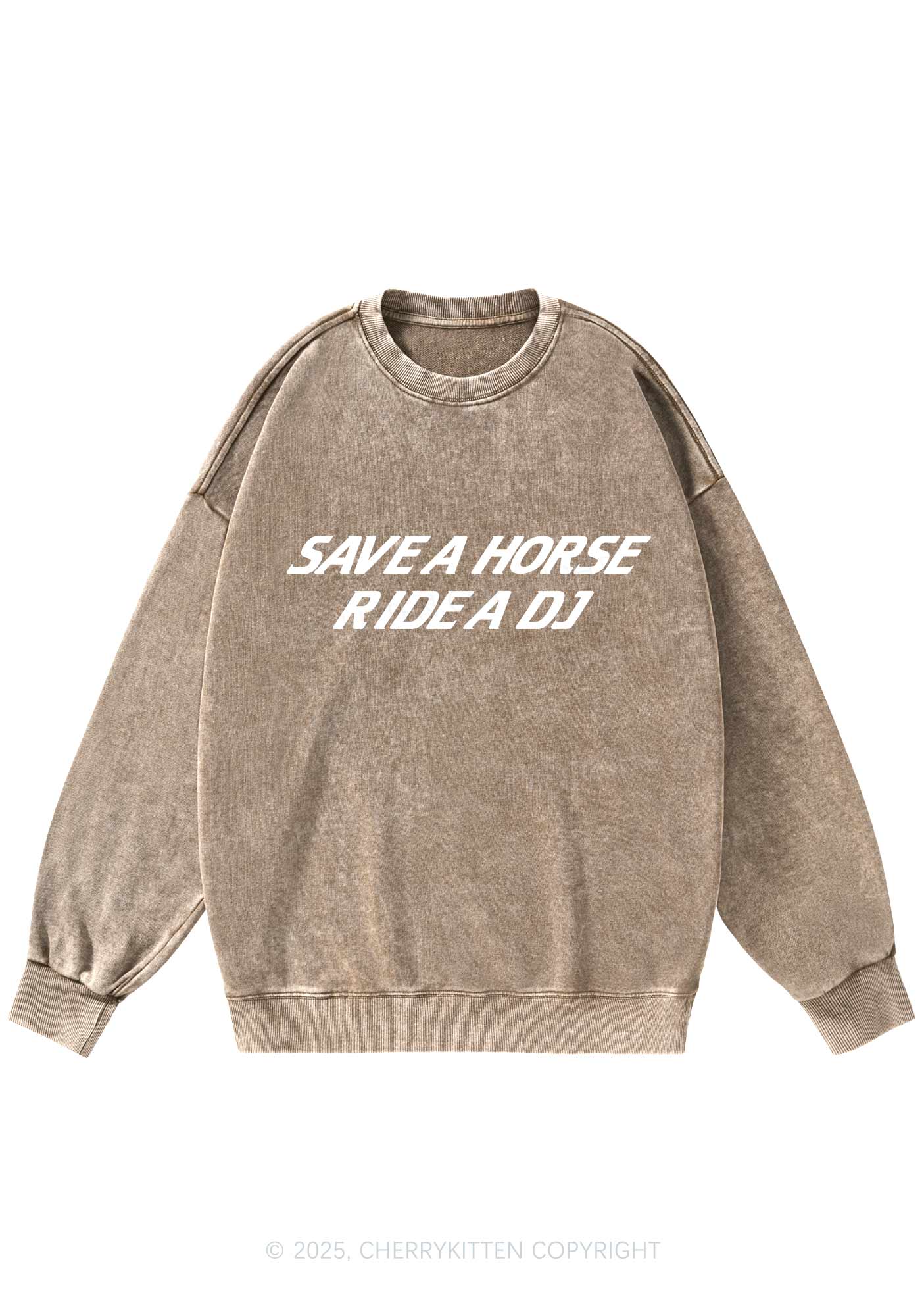 Ride A DJ Y2K Washed Sweatshirts Cherrykitten