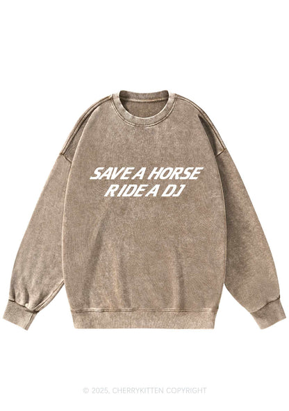 Ride A DJ Y2K Washed Sweatshirts Cherrykitten