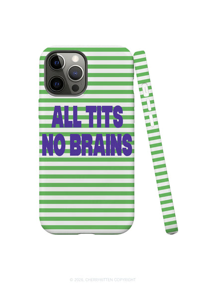 All Txts No Brains Green Stripes Y2K Phone Case Cherrykitten