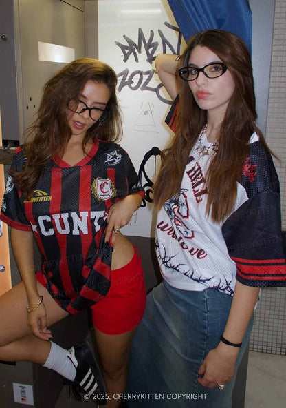 Custom Red Cxxt Stars Y2K Sport Jersey Shirts Cherrykitten