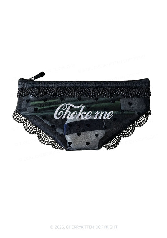 Glitter Choke Me Y2K Briefs Shape Cosmetic Pouch Cherrykitten