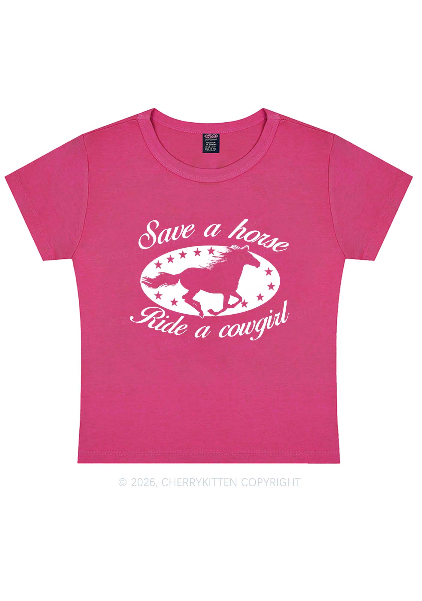 Star Horse Cowgirl Pride Y2K Baby Tee Cherrykitten