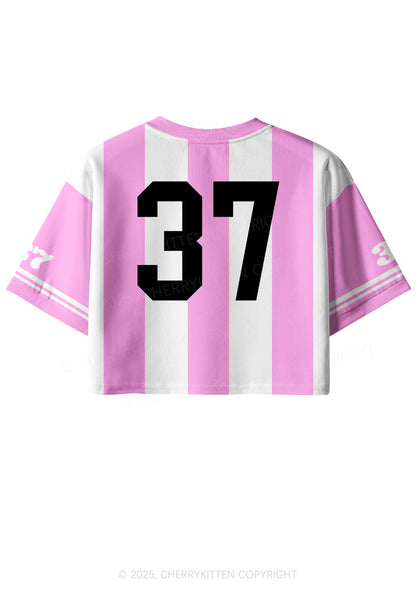 Custom Christmas Pink Santa Y2K Crop Sport Jersey Shirts Cherrykitten