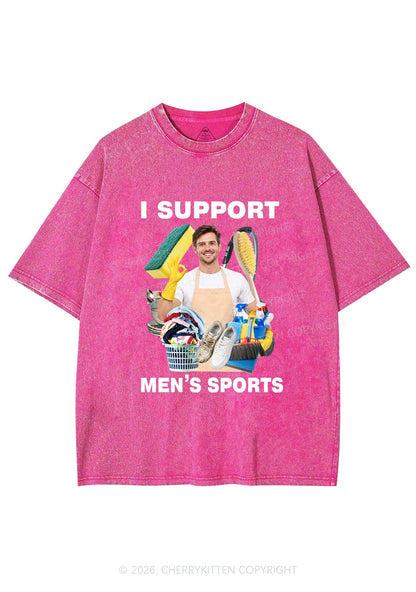 I Support Mens Sports Y2K Shirts Washed Tee Cherrykitten