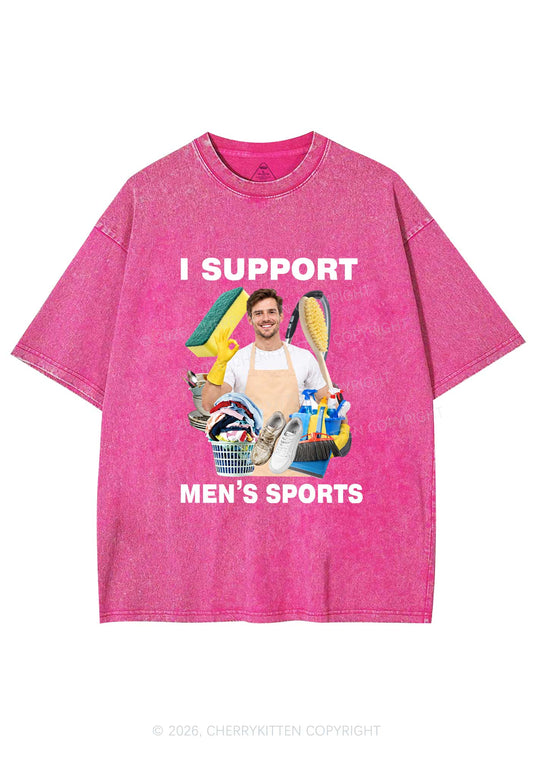 I Support Mens Sports Y2K Shirts Washed Tee Cherrykitten