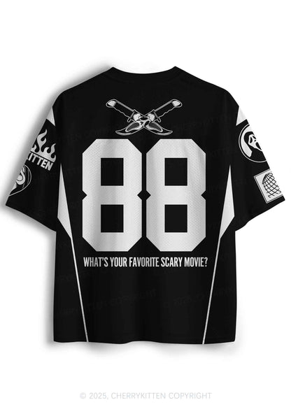 Halloween Custom Black Horror Club Y2K Sport Jersey Shirts Cherrykitten