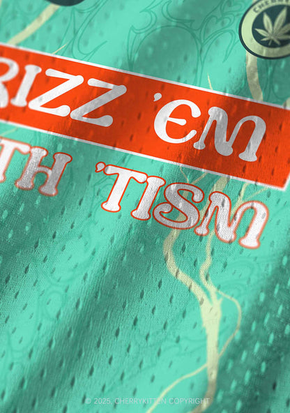 Custom Rizz Em With The Tism Y2K Sport Jersey Tank Cherrykitten