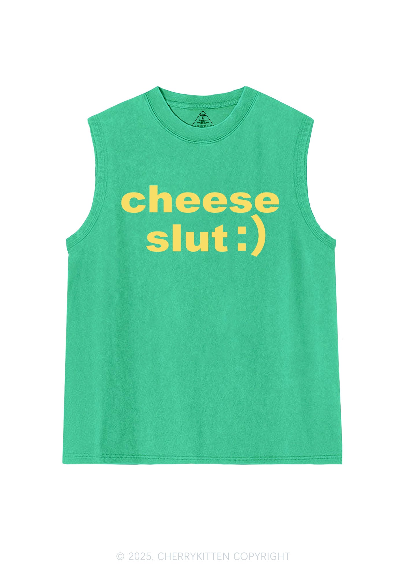 Cheese Slxt Y2K Washed Muscle Tank Cherrykitten
