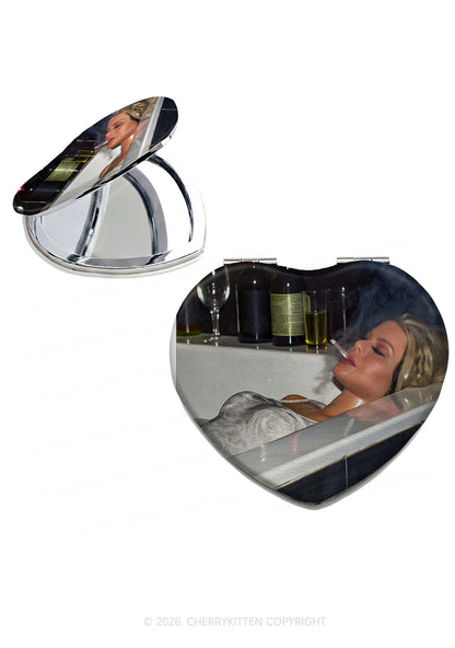 Smoking Woman Y2K Folding Makeup Mirror Cherrykitten