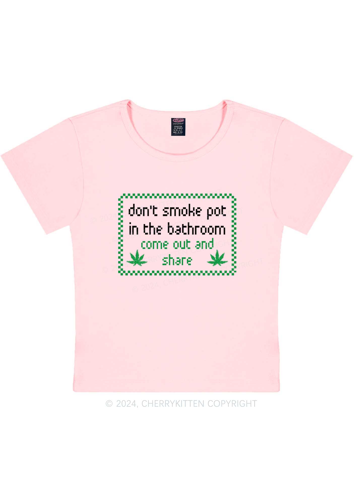 Don't Smoke In Bathroom Y2K Baby Tee Cherrykitten