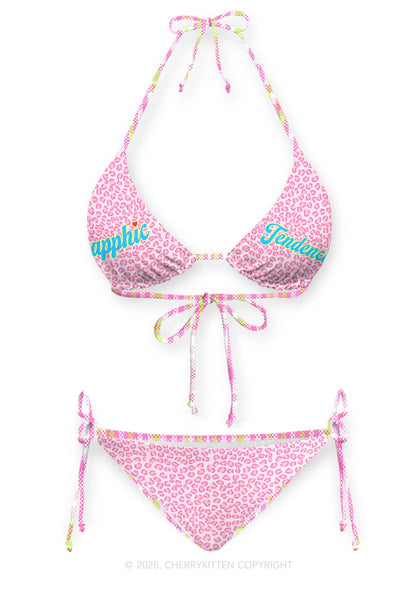Sapphic Tendencies Pride Y2K Print Bikini Set Cherrykitten