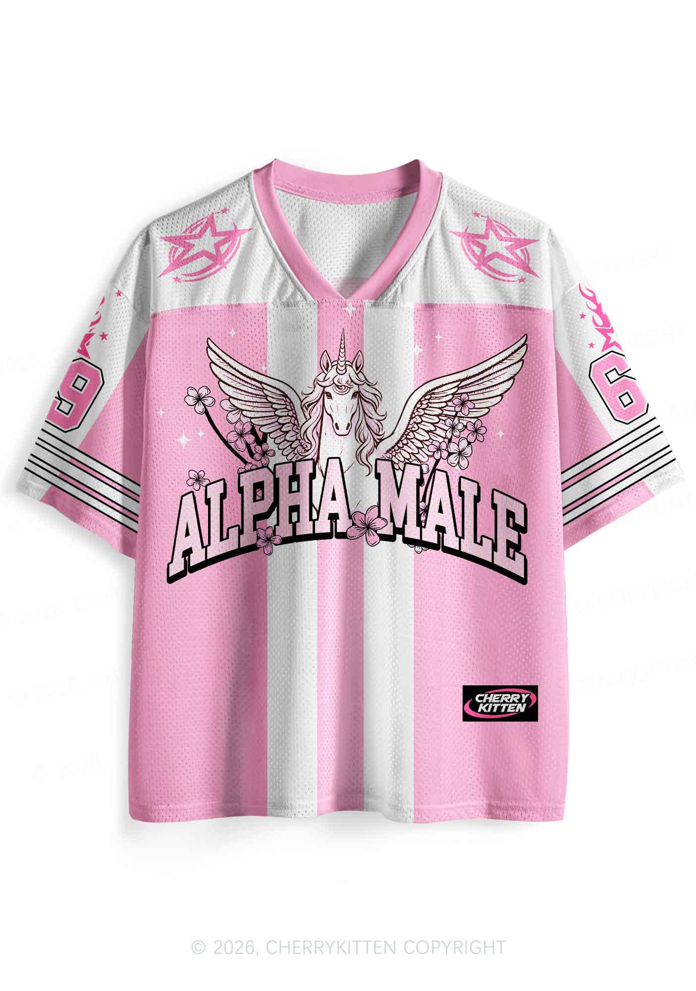 Sakura Alpha Male Unicorn Pride Y2K Sport Jersey Shirts Cherrykitten