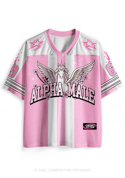 Sakura Alpha Male Unicorn Pride Y2K Sport Jersey Shirts Cherrykitten