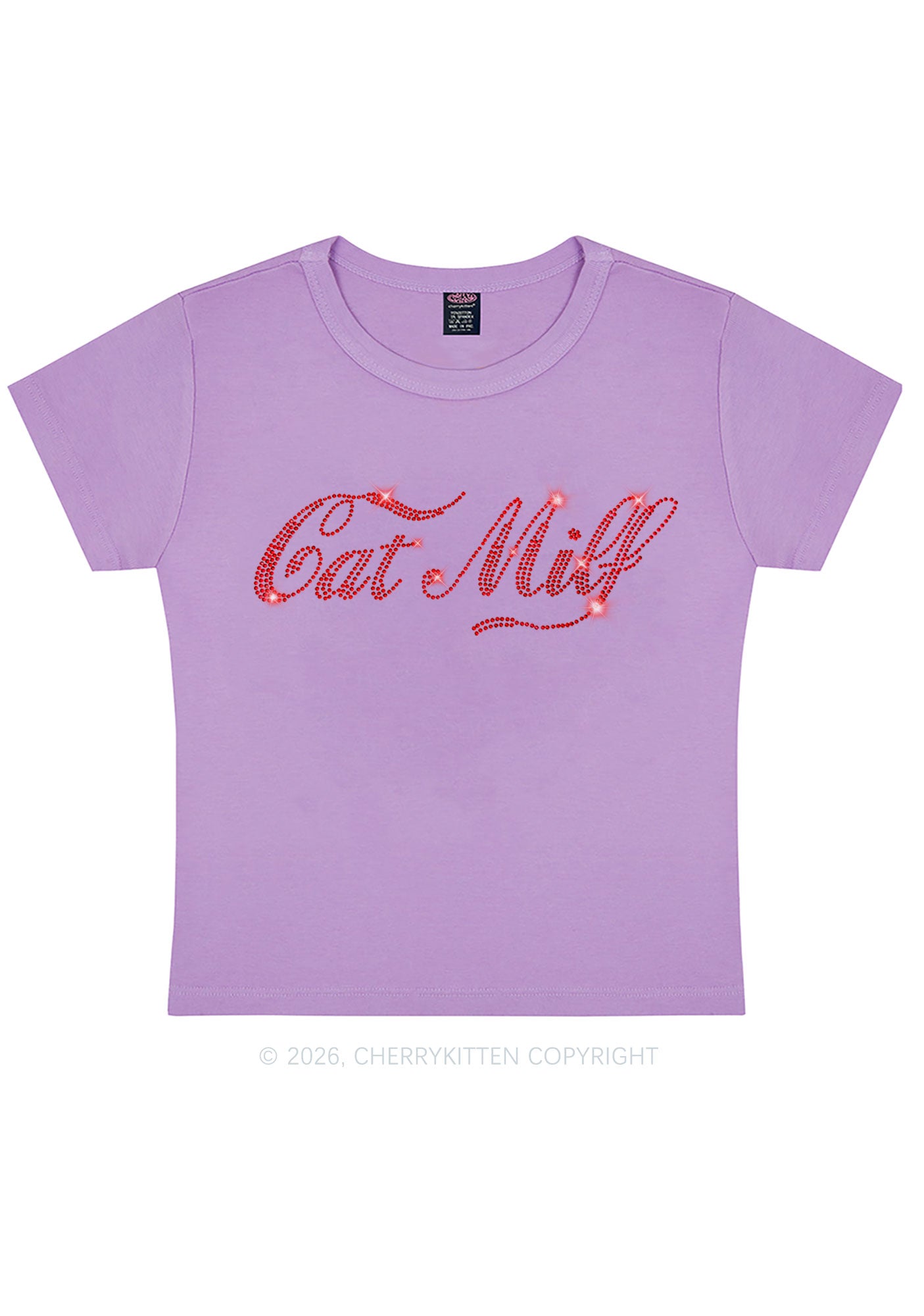 Rhinestone Cat Mxxf Y2K Baby Tee Cherrykitten