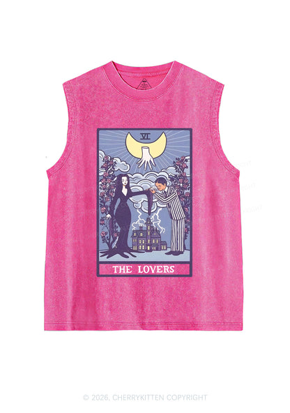 Halloween The Lovers Y2K Washed Muscle Tank Cherrykitten