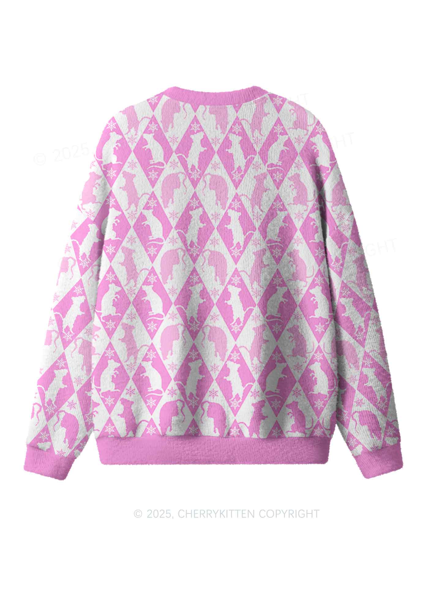 Sweet Pink Ratz Y2K Christmas Knit Sweatshirt Cherrykitten