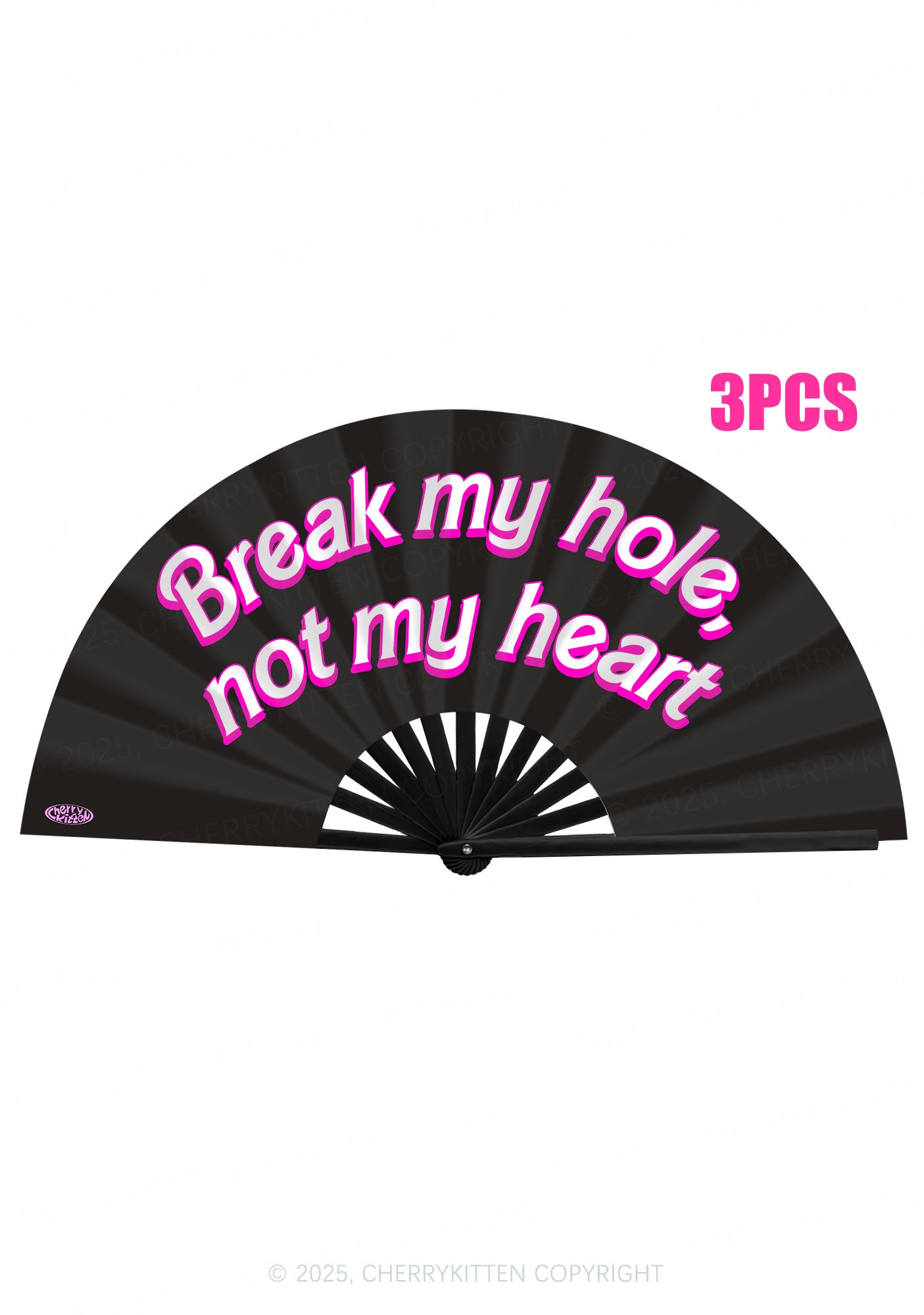 Break My Hole Y2K Rave Hand Fan Cherrykitten