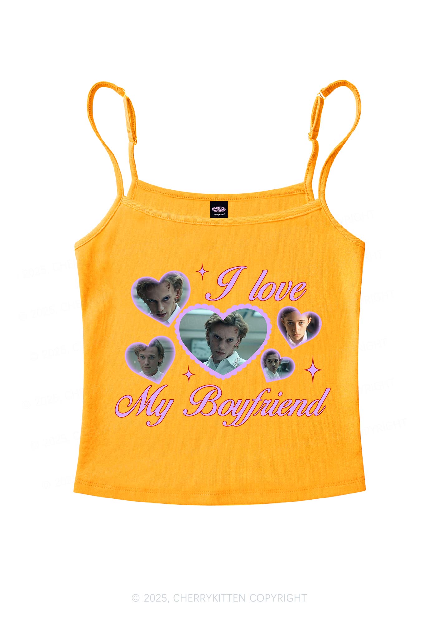 Love My Boyfriend Number One Y2K Spaghetti Strap Cami Cherrykitten