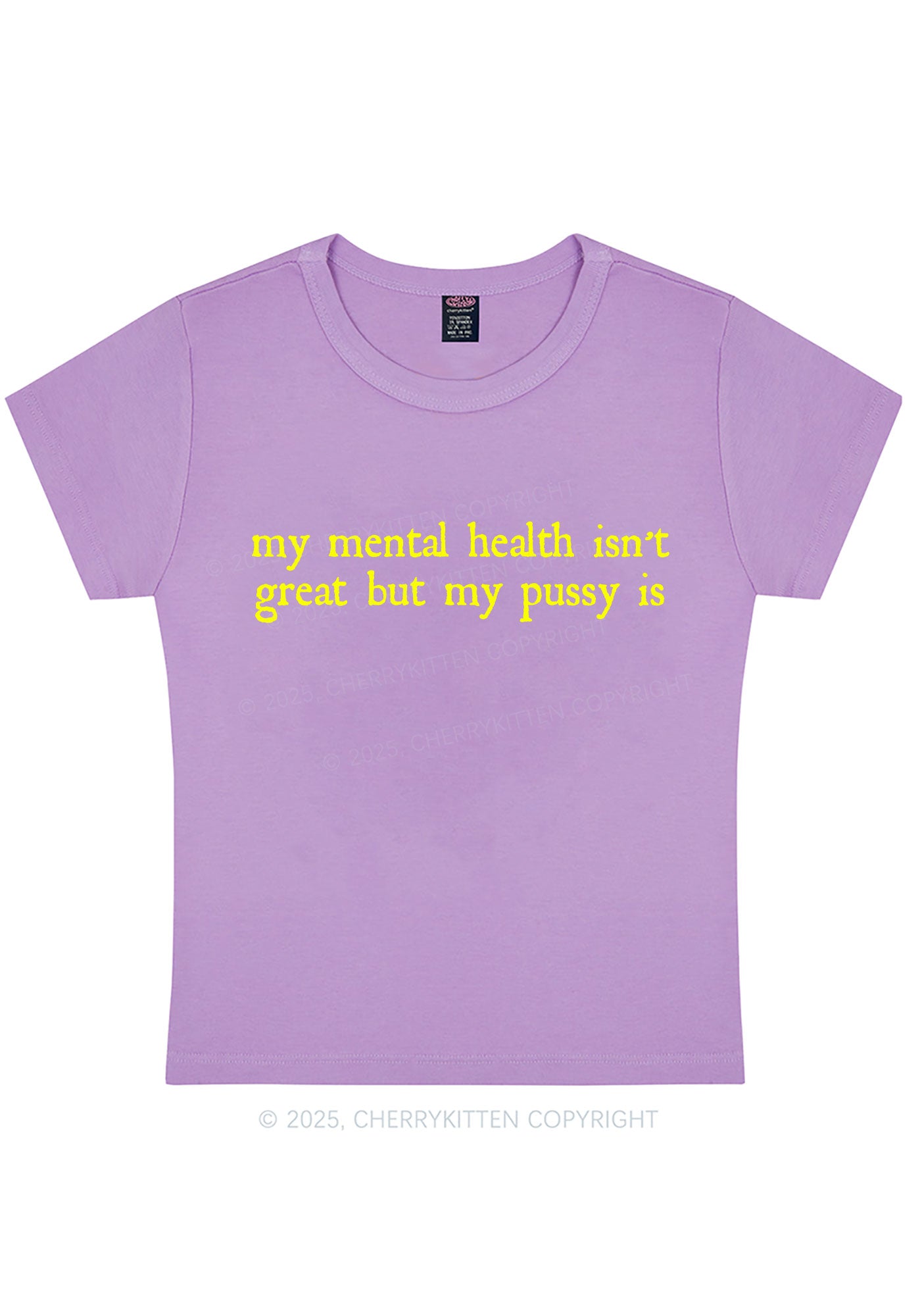 Curvy Great Mental Health Y2K Baby Tee Cherrykitten