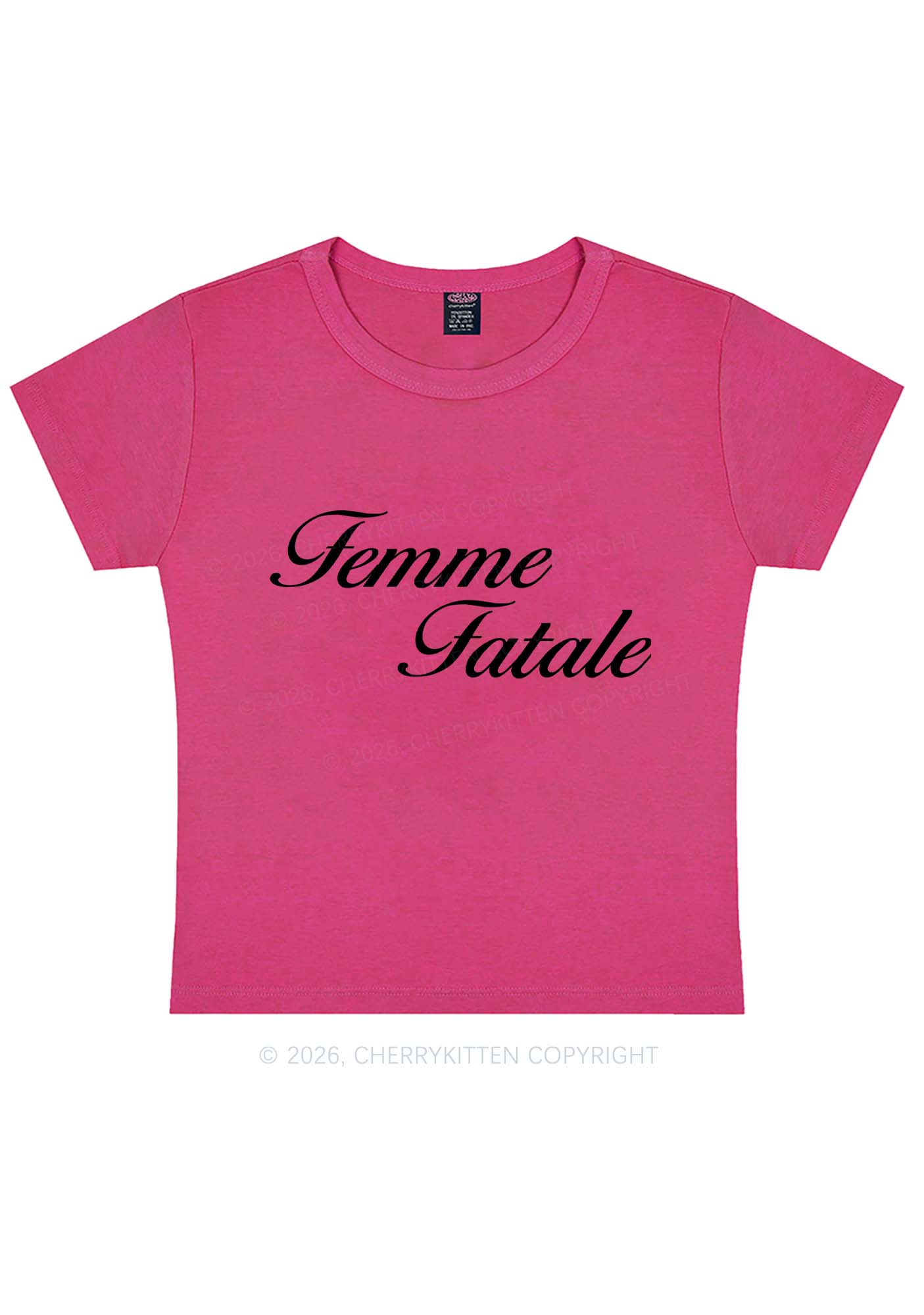 Femme Fatale Pride Y2K Baby Tee Cherrykitten