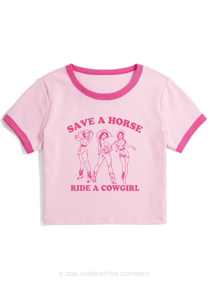 Ride A Cowgirl Pride Y2K Ringer Tee Cherrykitten