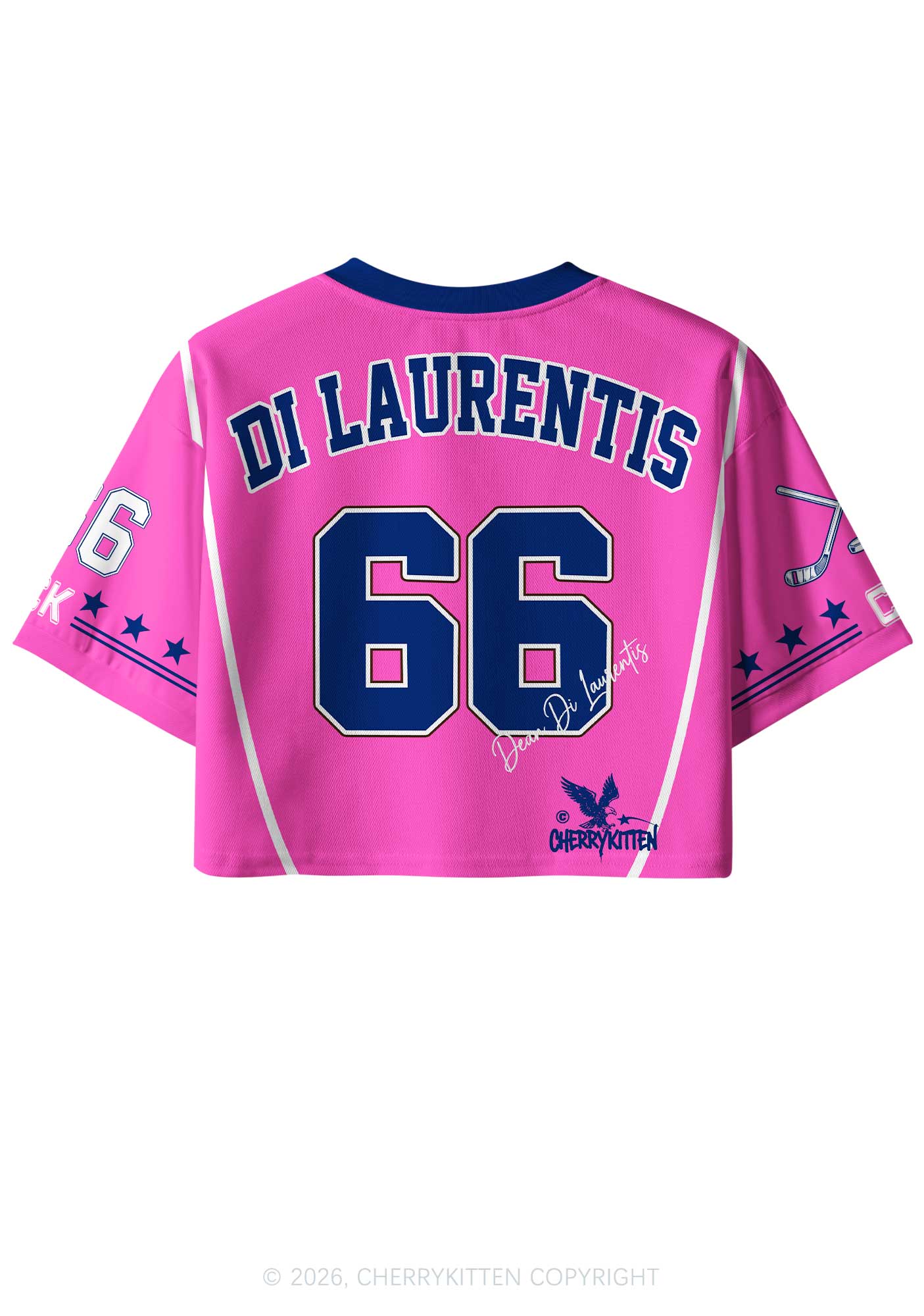 Pink Hockey Team DL Y2K Crop Sport Jersey Shirts Cherrykitten