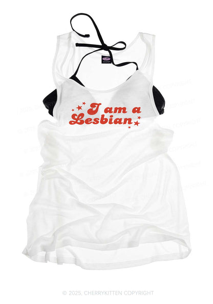 Im Lesbian Pride Y2K Sheer Boyfriend Tank Cherrykitten