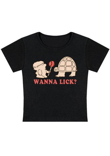 Wanna Lick Lollipop Y2K Baby Tee