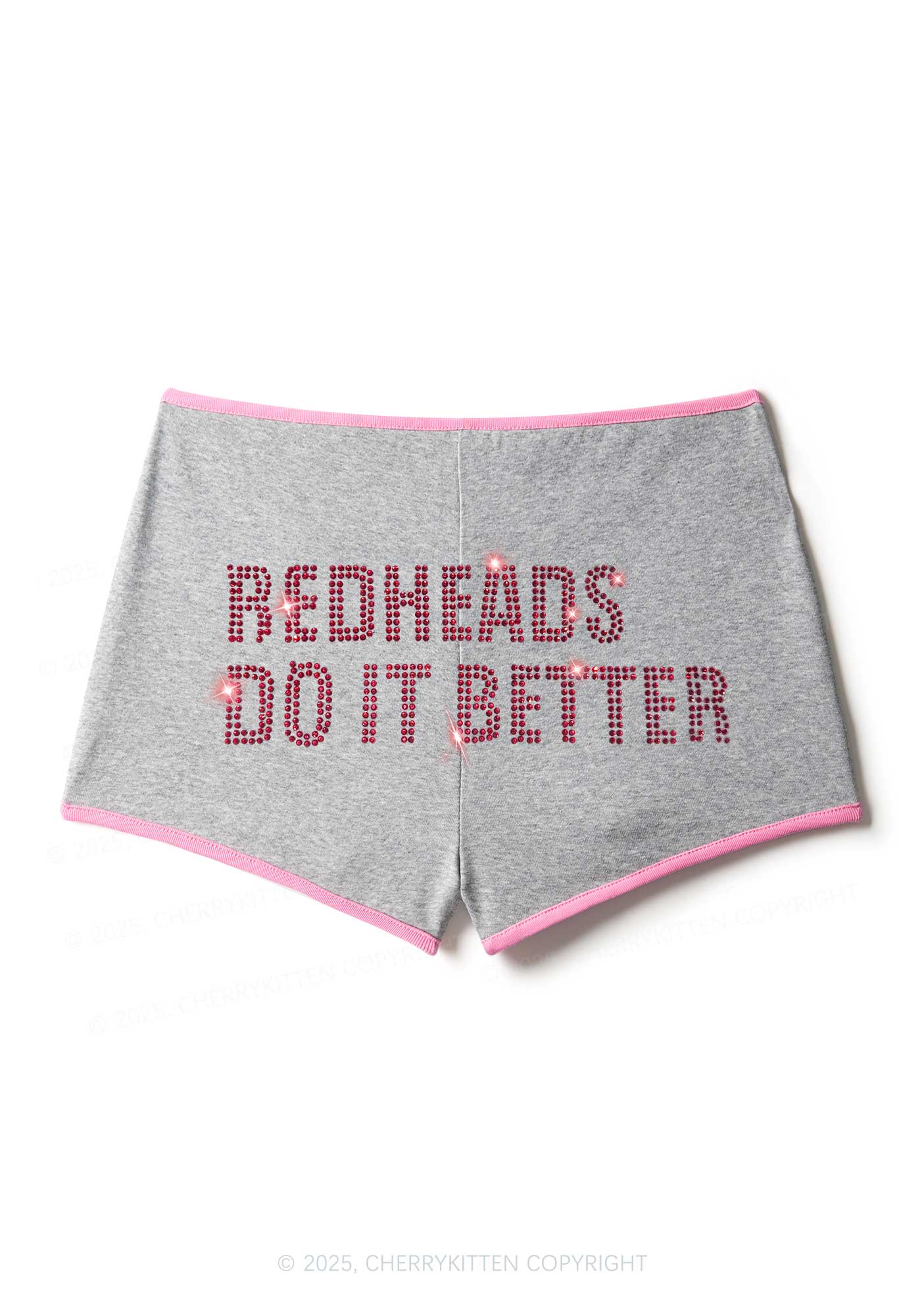 Rhinestone Redheads Do It Better Y2K Booty Shorts Cherrykitten