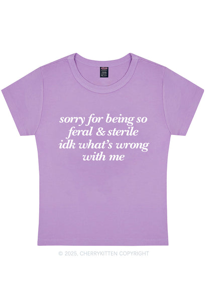 Being Feral Sterile Y2K Baby Tee Cherrykitten