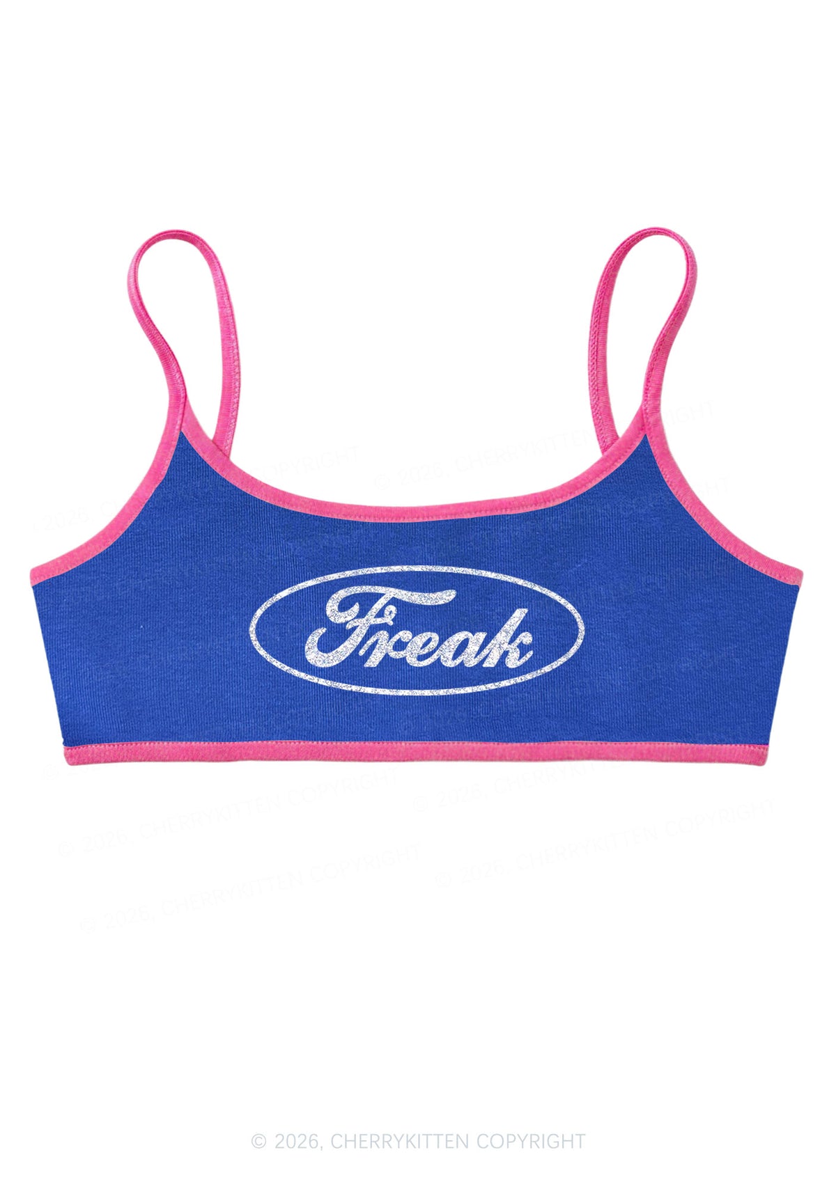 Glitter Oval Freak Y2K Super Crop Cami Cherrykitten