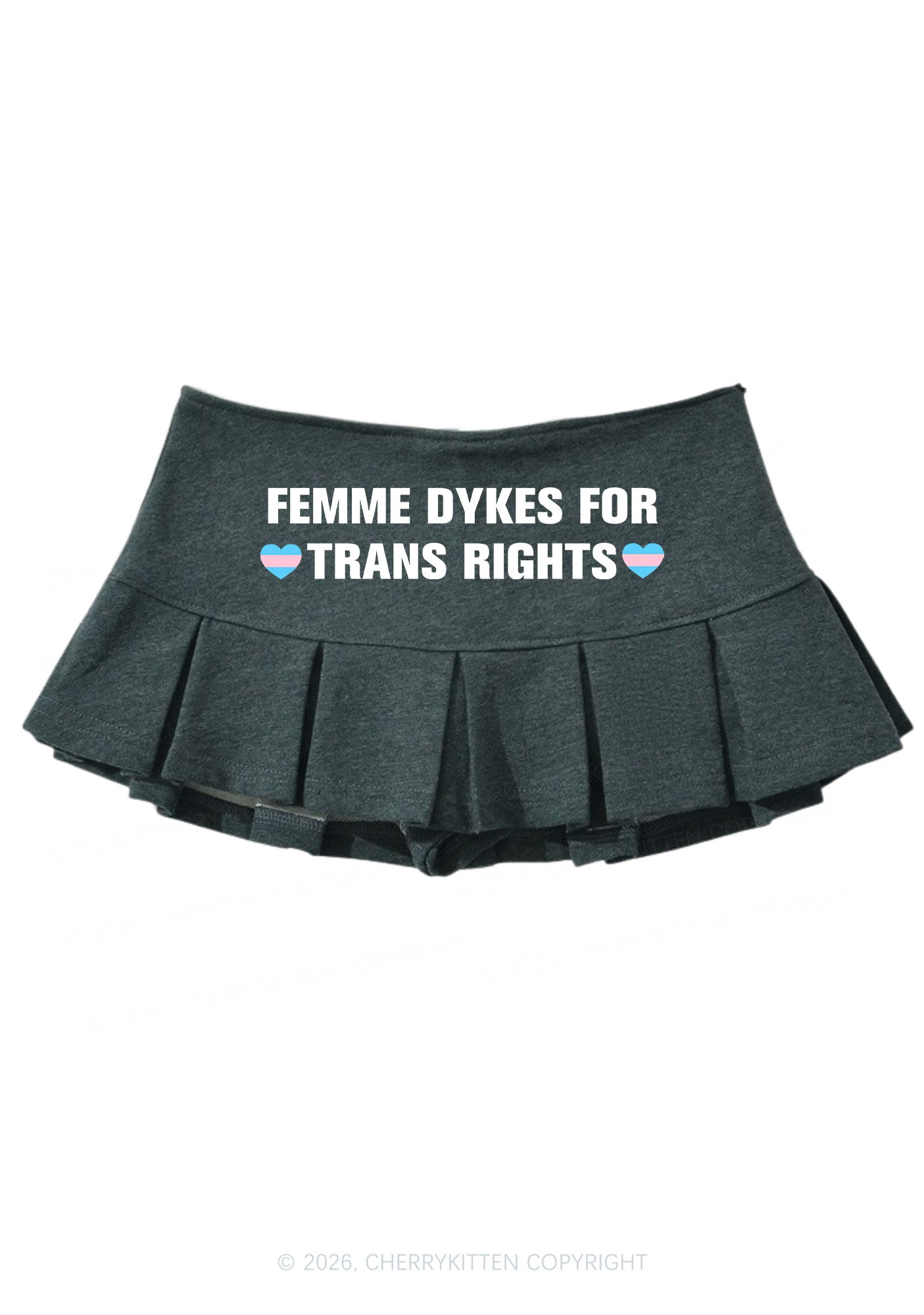 Femme Dykes For Trans Rights Pride Y2K Mini Pleated Skirts Cherrykitten