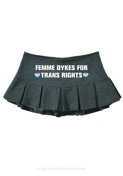 Femme Dykes For Trans Rights Pride Y2K Mini Pleated Skirts Cherrykitten
