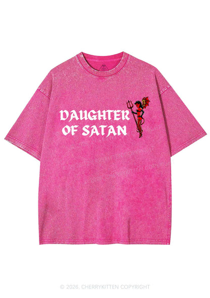 Halloween Daughter Of Satan Y2K Shirts Washed Tee Cherrykitten