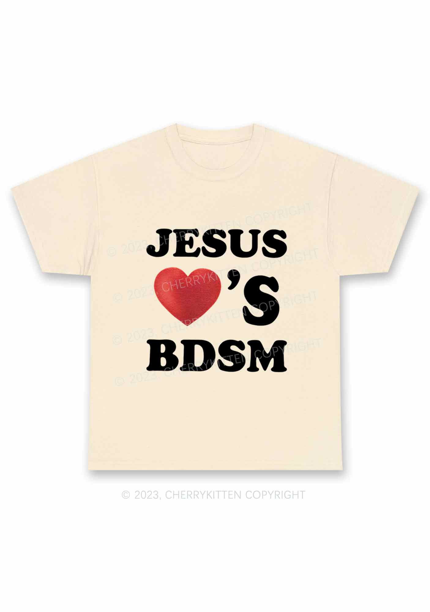 Jesus Loves BDSM Y2K Chunky Shirt Cherrykitten
