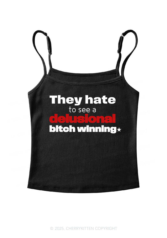 Delusional Bxtch Winning Y2K Spaghetti Strap Cami Cherrykitten