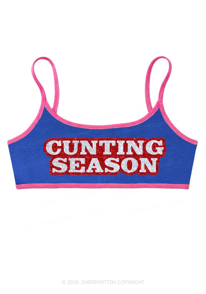 Glitter Cxxting Season Y2K Super Crop Cami Cherrykitten