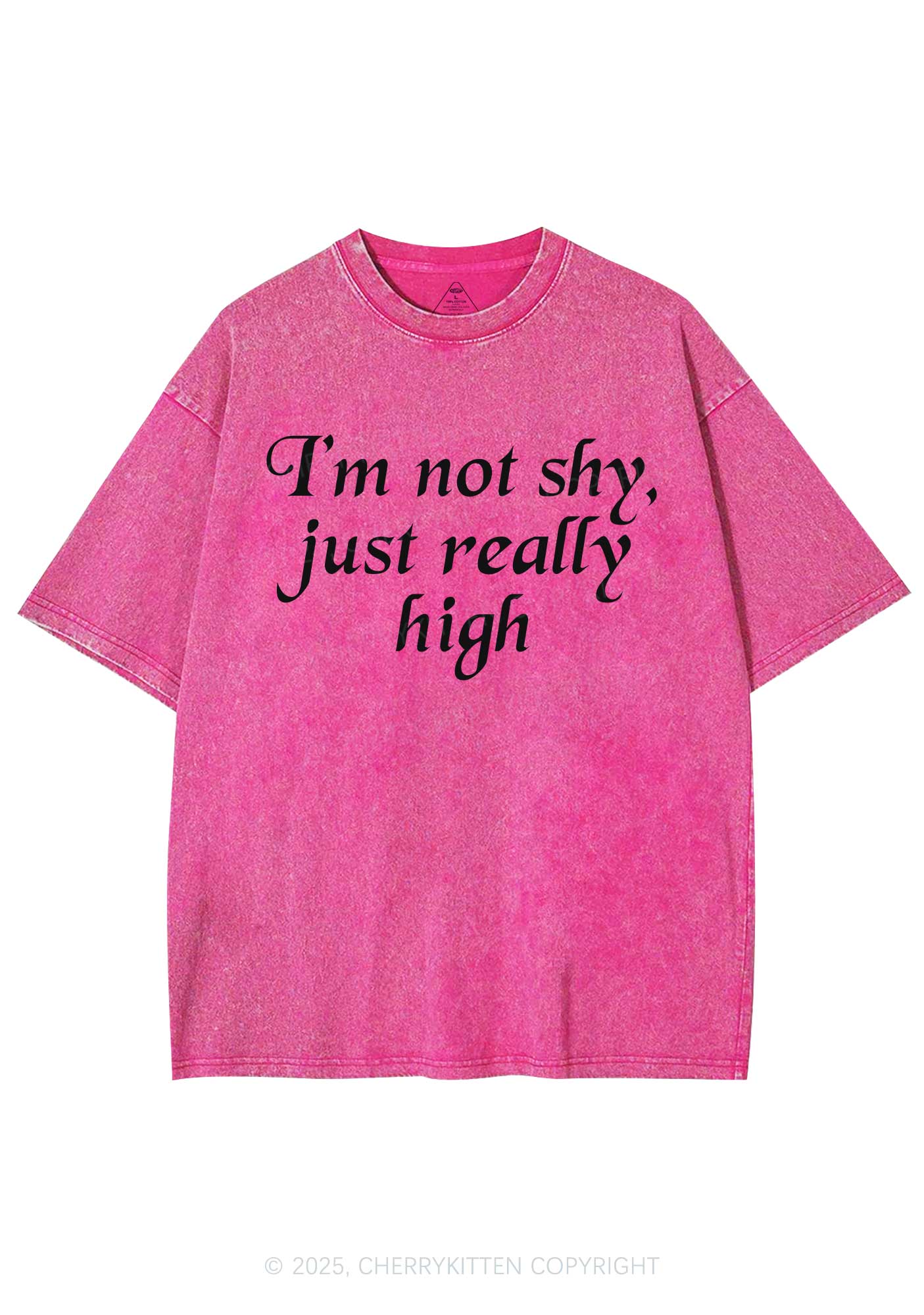 Just Really High Y2K Shirts Washed Tee Cherrykitten