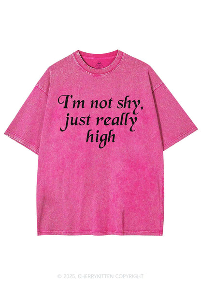Just Really High Y2K Shirts Washed Tee Cherrykitten