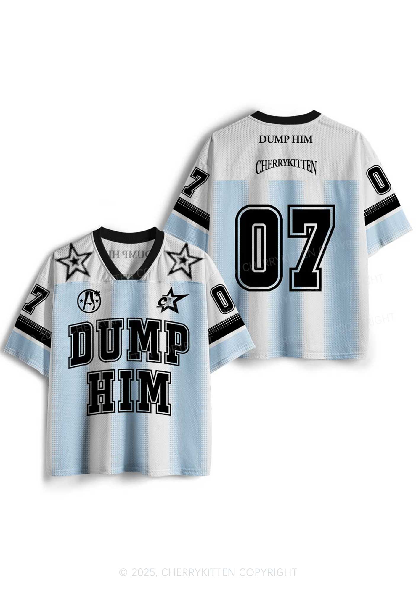 Custom Blue Dump Him Y2K Mesh Jersey Shirts Cherrykitten