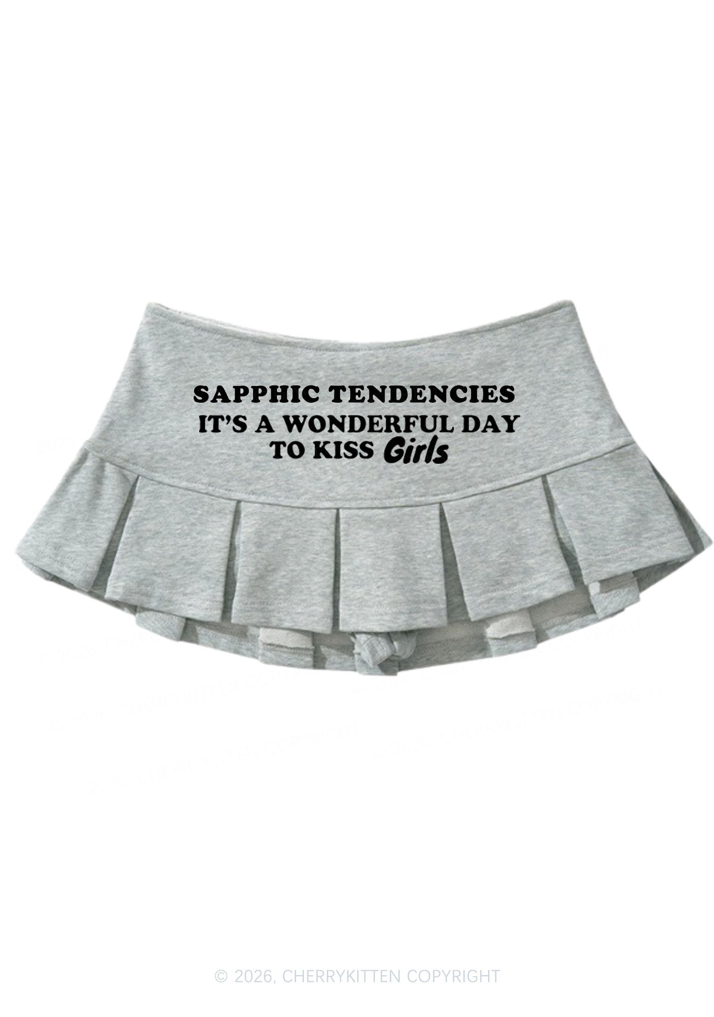Wonderful Day To Kiss Girls Pride Y2K Mini Pleated Skirts Cherrykitten