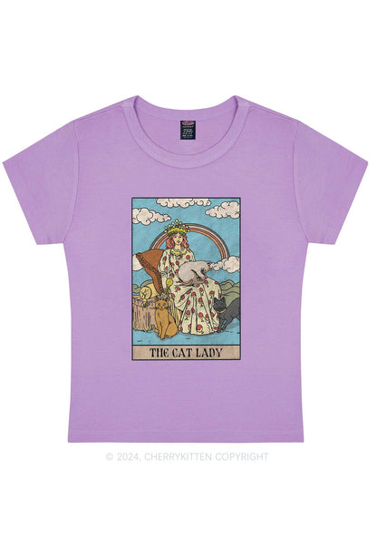 The Cat Lady Y2K Baby Tee Cherrykitten